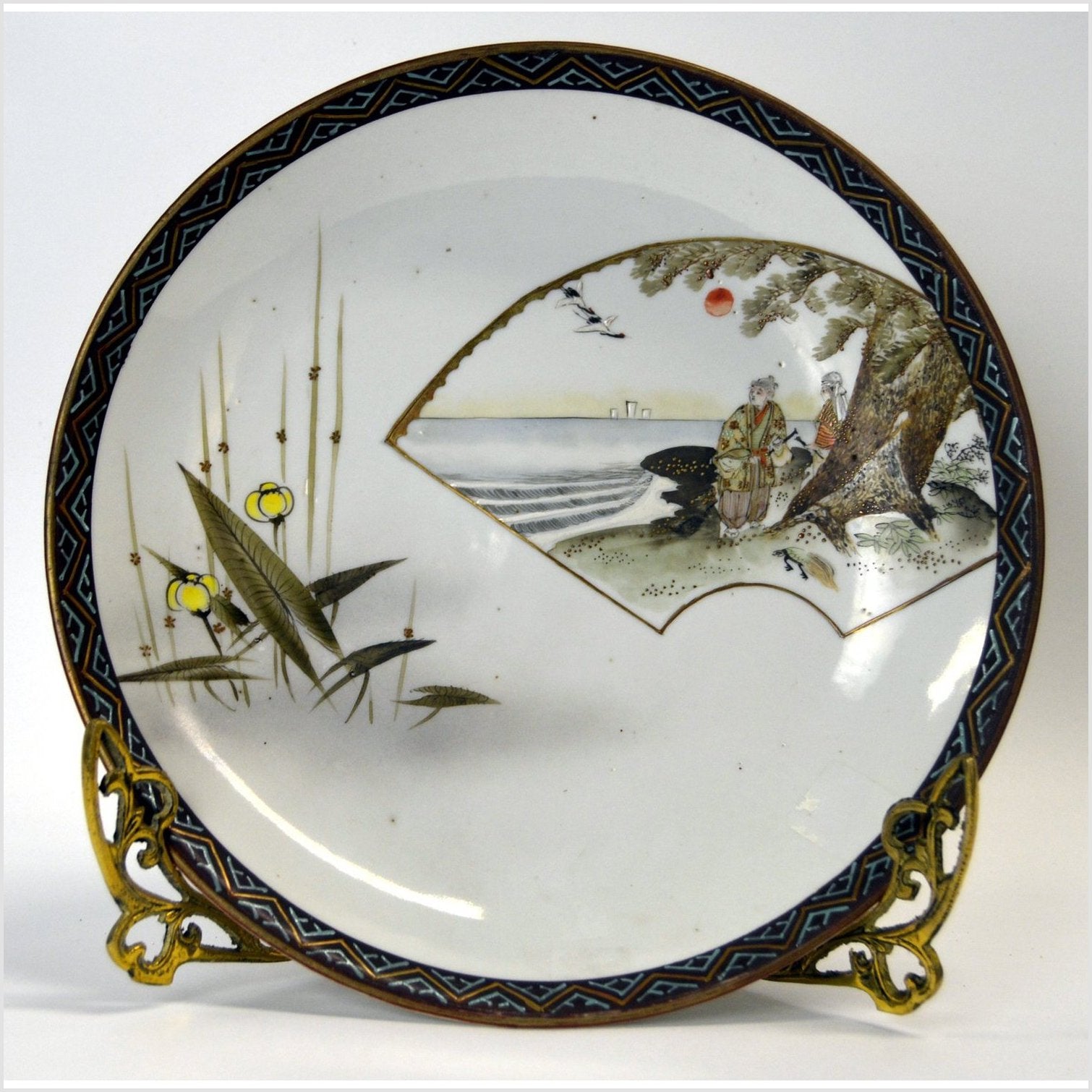 Antique Japanese Taisho Hand Painted Plate-1. Asian & Chinese Furniture, Art, Antiques, Vintage Home Décor for sale at FEA Home