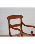Antique Javanese Wooden Armchair with Carved Back, Curving Arms and Rattan Seat-12. Asian & Chinese Furniture, Art, Antiques, Vintage Home Décor for sale at FEA Home