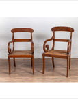 Antique Javanese Wooden Armchair with Carved Back, Curving Arms and Rattan Seat-3. Asian & Chinese Furniture, Art, Antiques, Vintage Home Décor for sale at FEA Home