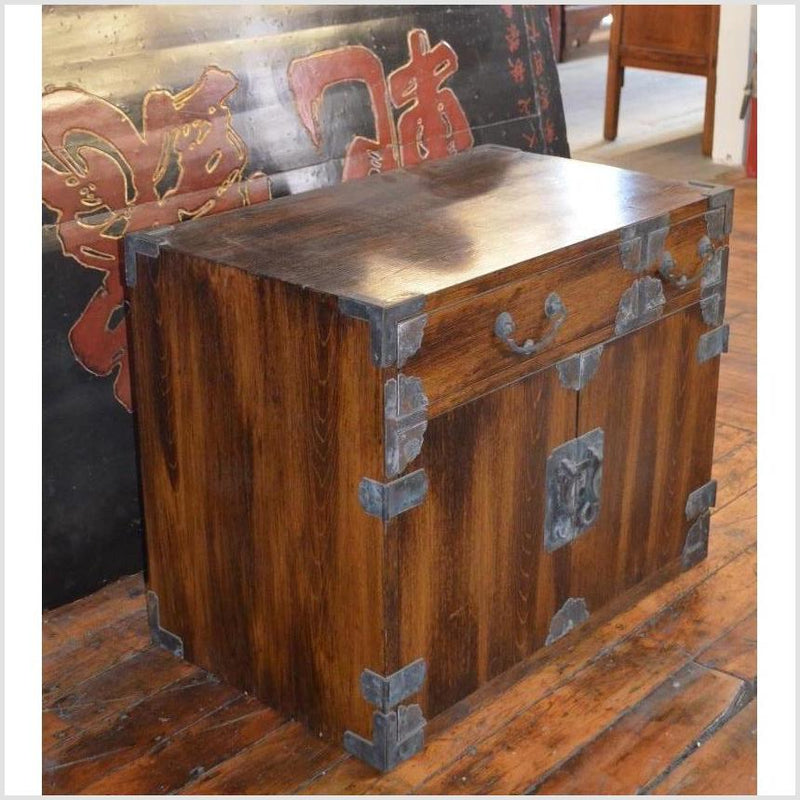 Antique Korean Brown Lacquer Small Chest/Cabinet