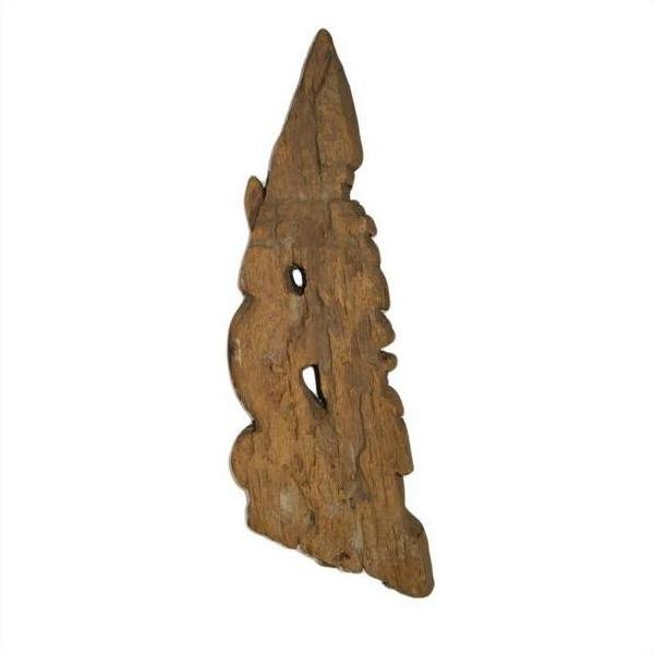 Antique Burmese Temple Carving – Mirrored Guardian Relief, Stylized Headgear-9. Asian &amp; Chinese Furniture, Art, Antiques, Vintage Home Décor for sale at FEA Home