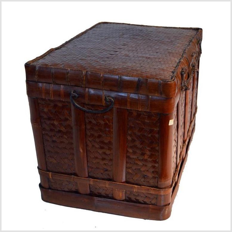 Antique Large Chinese Rattan and Bamboo Box-YN3635-5. Asian & Chinese Furniture, Art, Antiques, Vintage Home Décor for sale at FEA Home