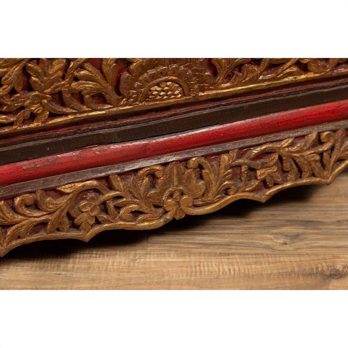 Madura Hand Carved Wooden Blanket Chest - Gilt Accents-11. Asian &amp; Chinese Furniture, Art, Antiques, Vintage Home Décor for sale at FEA Home