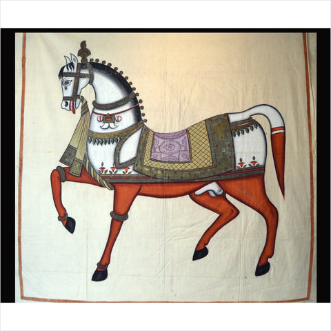 Antique Mughal Indian Horse Painting-YN5744-1. Asian & Chinese Furniture, Art, Antiques, Vintage Home Décor for sale at FEA Home
