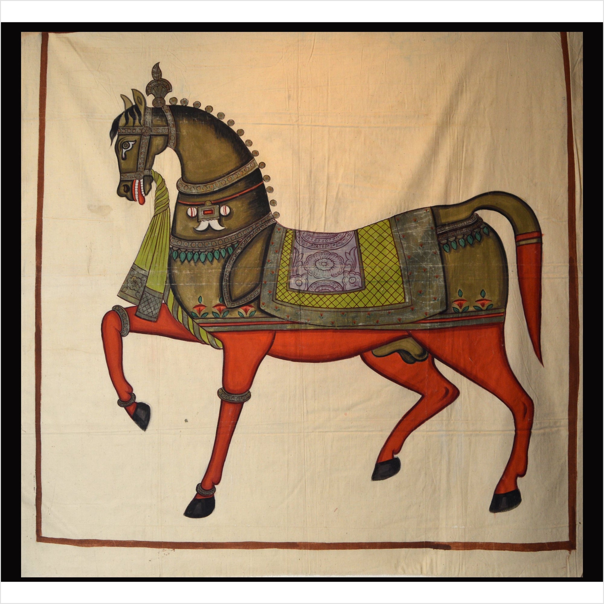 Antique Mughal Indian Horse Painting-1. Asian & Chinese Furniture, Art, Antiques, Vintage Home Décor for sale at FEA Home