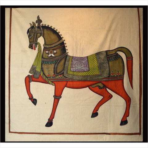 Antique Mughal Indian Horse Painting- Asian Antiques, Vintage Home Decor & Chinese Furniture - FEA Home