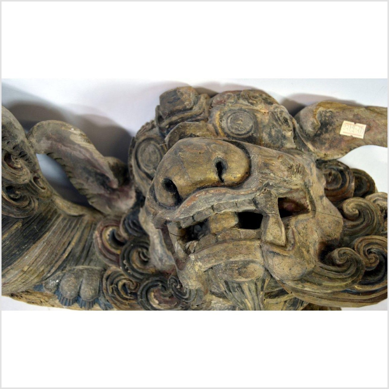 Antique Multicolor Foo Dog Corbel-2. Asian & Chinese Furniture, Art, Antiques, Vintage Home Décor for sale at FEA Home