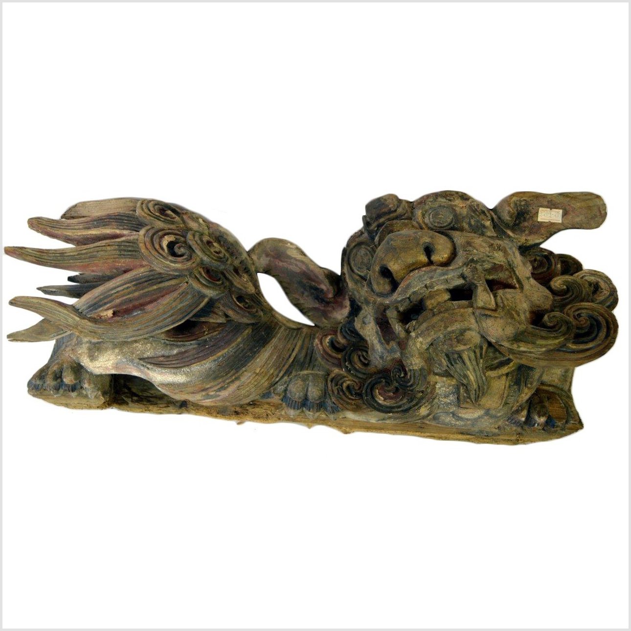 Antique Multicolor Foo Dog Corbel-1. Asian & Chinese Furniture, Art, Antiques, Vintage Home Décor for sale at FEA Home