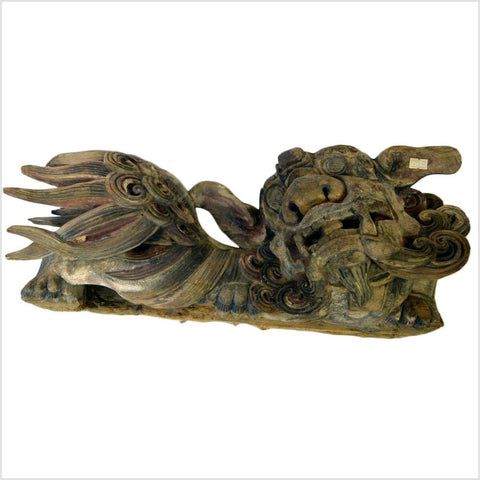 Antique Multicolor Foo Dog Corbel-YNE625-1. Asian & Chinese Furniture, Art, Antiques, Vintage Home Décor for sale at FEA Home