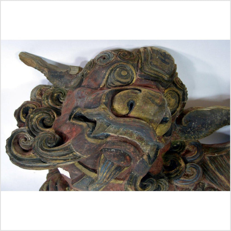 Antique Multicolor Foo Dog Corbel
