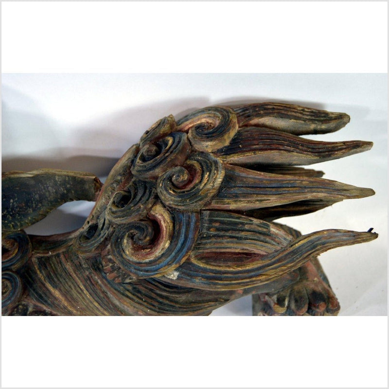Antique Multicolor Foo Dog Corbel