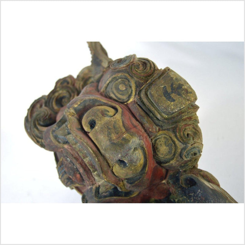 Antique Multicolor Foo Dog Corbel