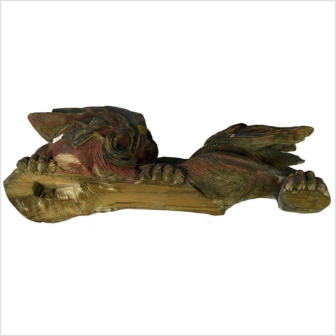 Antique Multicolor Foo Dog Corbel