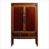 Antique Ningbo Elm and Cypress Wood Cabinet from China, 19th Century