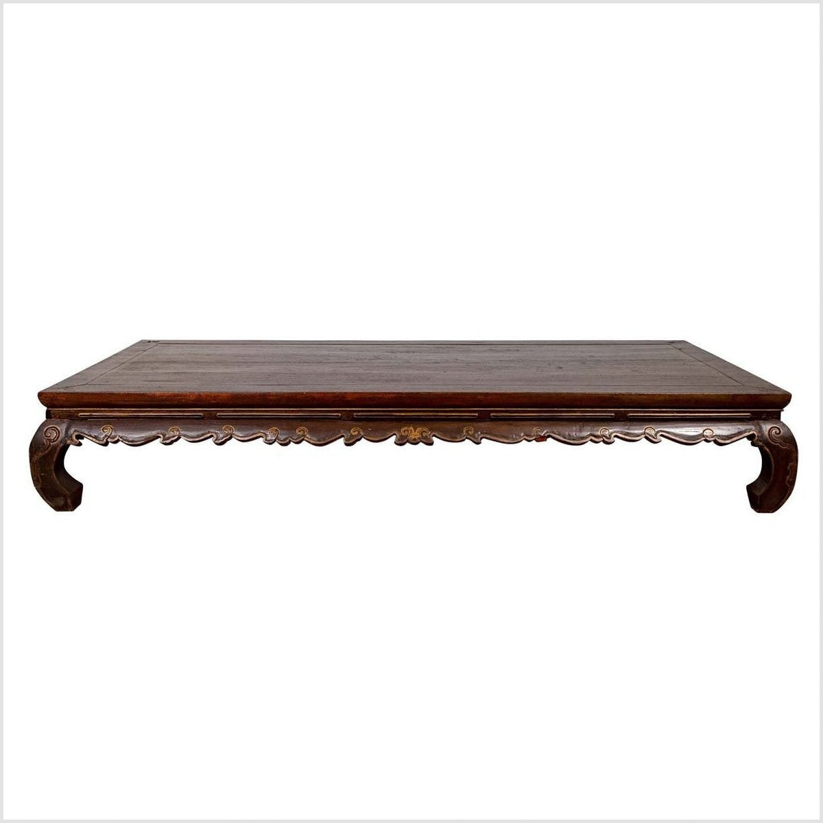 Antique Northern Chinese Kang Opium Bed with Chow Legs and Hand Carved Frieze-1. Asian & Chinese Furniture, Art, Antiques, Vintage Home Décor for sale at FEA Home