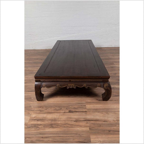 Antique Northern Chinese Kang Opium Bed with Chow Legs and Hand Carved Frieze-YN6096-10. Asian & Chinese Furniture, Art, Antiques, Vintage Home Décor for sale at FEA Home