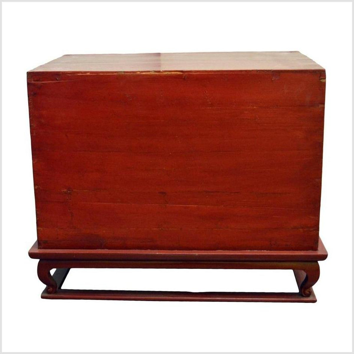 Antique Red Lacquer Bedside Cabinet with Hardware from Mid 19th Century China-2. Asian & Chinese Furniture, Art, Antiques, Vintage Home Décor for sale at FEA Home