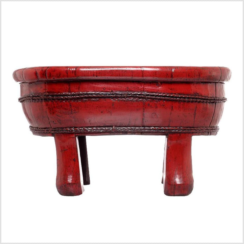 Antique Red Wooden Basin- Asian Antiques, Vintage Home Decor & Chinese Furniture - FEA Home