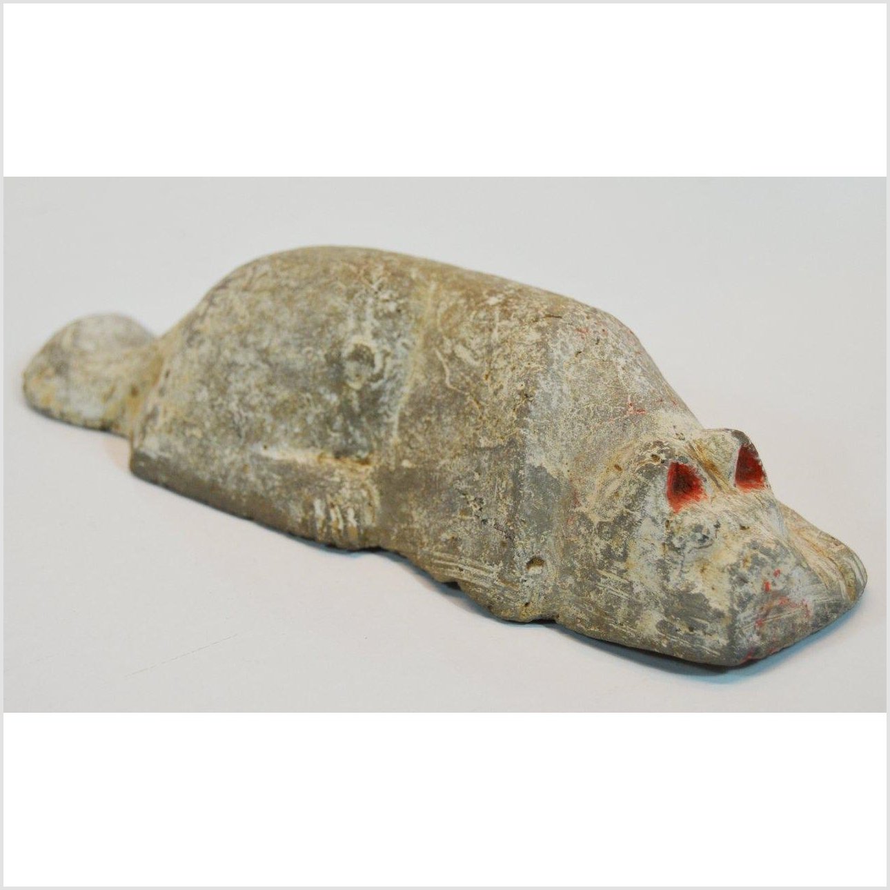 Antique Stone Carved Cat- Asian Antiques, Vintage Home Decor & Chinese Furniture - FEA Home
