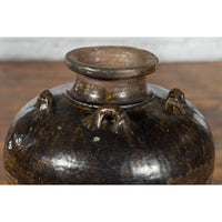 This-is-a-picture-of-a-Antique Thai 19th Century Brown Glazed Water Jar with Petite Loop Handles-with-image-position-7-style-YN3590-Shop-for-Vintage-and-Antique-Asian-and-Chinese-Furniture-for-sale-at-FEA Home-NYC