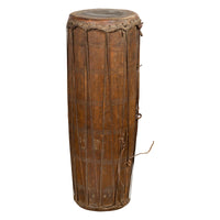 19th Century Wood and Leather Klong Khaek Drum