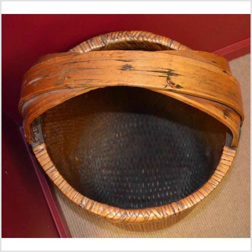Antique Woven Rattan Grain Basket-2. Asian & Chinese Furniture, Art, Antiques, Vintage Home Décor for sale at FEA Home