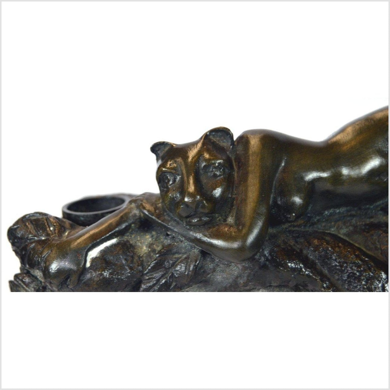 Vintage Bastet Inspired Figural Bronze Candle Holder-3. Asian &amp; Chinese Furniture, Art, Antiques, Vintage Home Décor for sale at FEA Home
