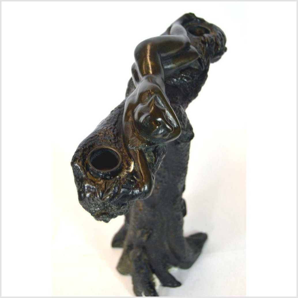 Vintage Bastet Inspired Figural Bronze Candle Holder-6. Asian &amp; Chinese Furniture, Art, Antiques, Vintage Home Décor for sale at FEA Home