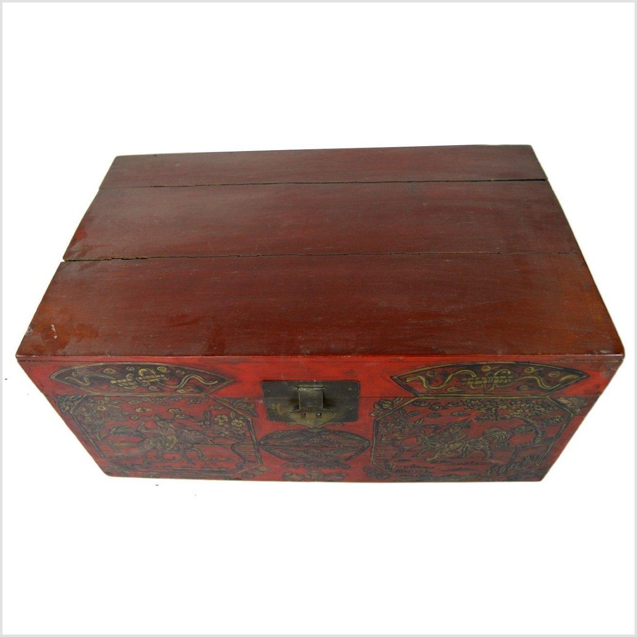 Asian Hand Painted Trunk-2. Asian & Chinese Furniture, Art, Antiques, Vintage Home Décor for sale at FEA Home