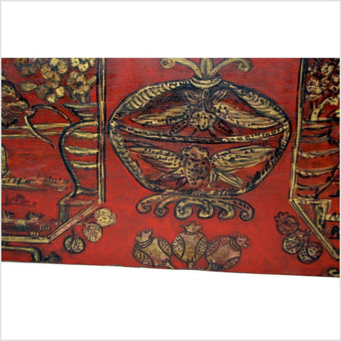 Asian Hand Painted Trunk-YNE854-4. Asian & Chinese Furniture, Art, Antiques, Vintage Home Décor for sale at FEA Home