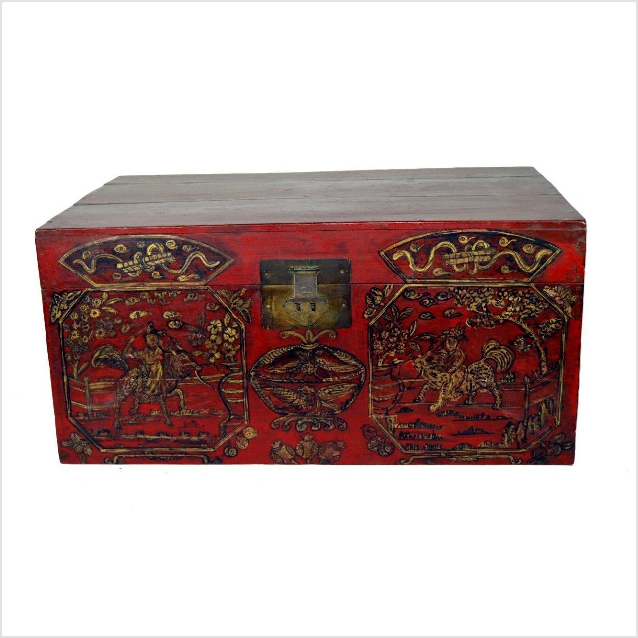 Asian Hand Painted Trunk-1. Asian & Chinese Furniture, Art, Antiques, Vintage Home Décor for sale at FEA Home