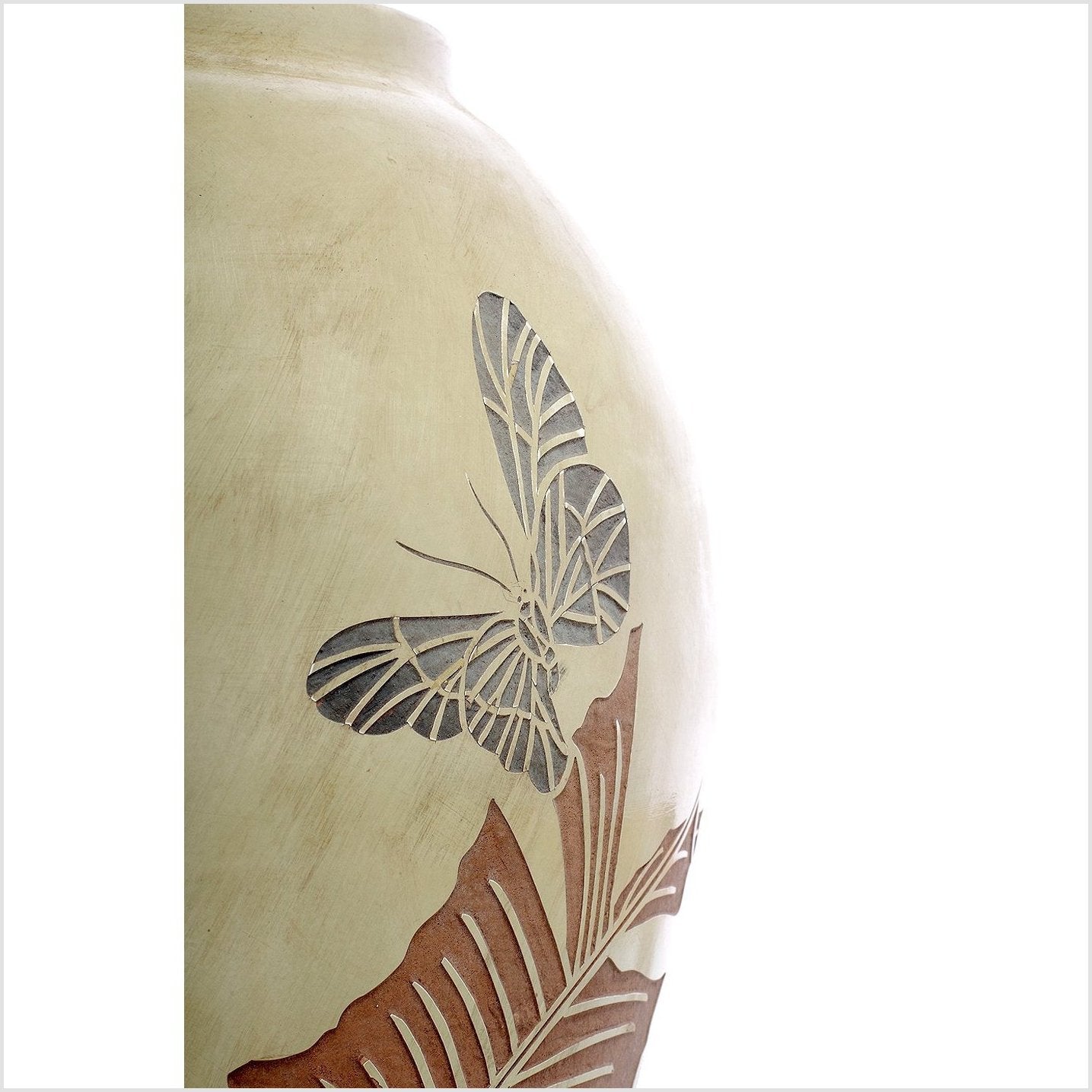 Beige Butterfly Planter-2. Asian & Chinese Furniture, Art, Antiques, Vintage Home Décor for sale at FEA Home