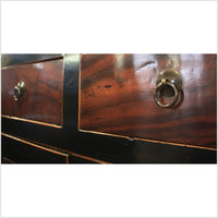Black & Natural Color Cabinet with Burl Wood Doors