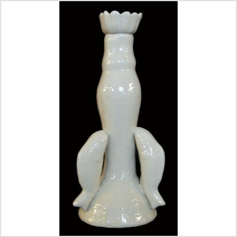 Blanc de Chine Porcelain Candle Holder With Dolphins- Asian Antiques, Vintage Home Decor & Chinese Furniture - FEA Home