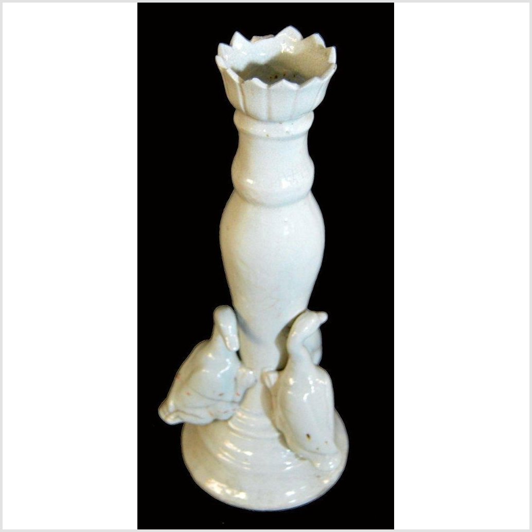 Blanc de Chine Porcelain Candle Holder With Ducks-5. Asian &amp; Chinese Furniture, Art, Antiques, Vintage Home Décor for sale at FEA Home