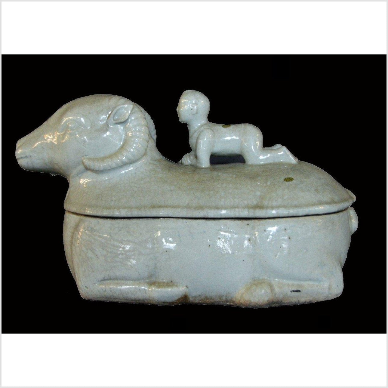 Blanc de Chine Porcelain Ram-2. Asian & Chinese Furniture, Art, Antiques, Vintage Home Décor for sale at FEA Home