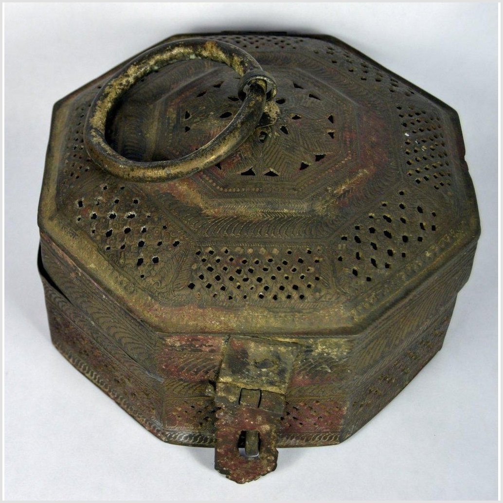 Brass Incense Burner Box-2. Asian & Chinese Furniture, Art, Antiques, Vintage Home Décor for sale at FEA Home