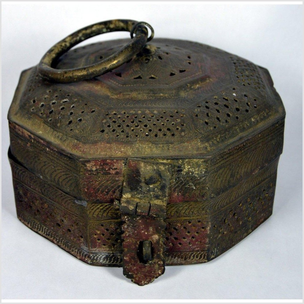Brass Incense Burner Box-1. Asian & Chinese Furniture, Art, Antiques, Vintage Home Décor for sale at FEA Home