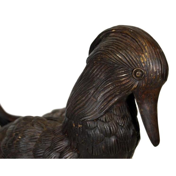 Bronze Duck Sculpture-7. Asian &amp; Chinese Furniture, Art, Antiques, Vintage Home Décor for sale at FEA Home