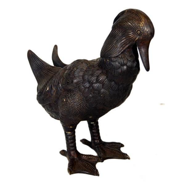 Bronze Duck Sculpture-1. Asian & Chinese Furniture, Art, Antiques, Vintage Home Décor for sale at FEA Home