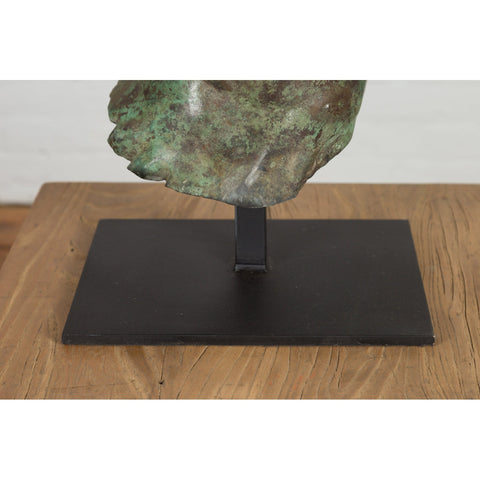 This-is-a-picture-of-a-Bronze Greco Roman Style Contemporary Head Sculpture with Verdigris Patina-image-position-9-style-RG2133-Shop-for-Vintage-and-Antique-Asian-and-Chinese-Furniture-for-sale-at-FEA Home-NYC