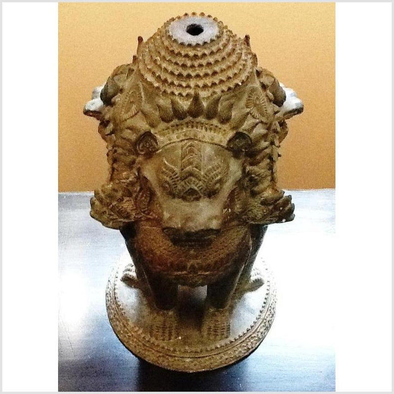 Bronze Guardian Lion Lamp Base- Asian Antiques, Vintage Home Decor & Chinese Furniture - FEA Home