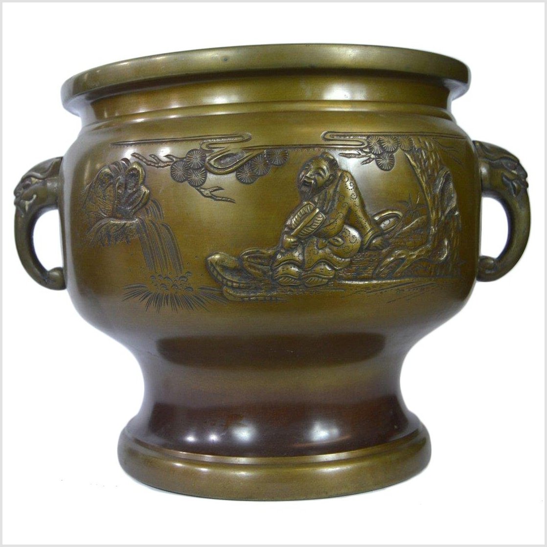 Bronze Japanese Hibachi, Meiji Period-2. Asian & Chinese Furniture, Art, Antiques, Vintage Home Décor for sale at FEA Home