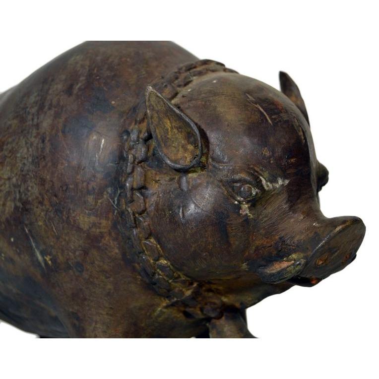 Bronze Pig Sculpture-2. Asian & Chinese Furniture, Art, Antiques, Vintage Home Décor for sale at FEA Home