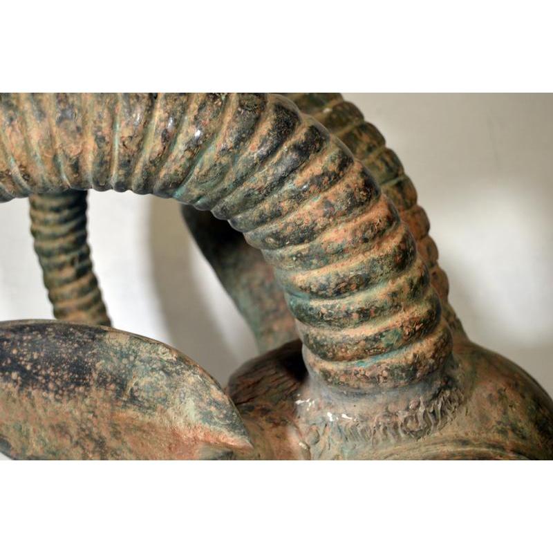 Bronze Rams Head-7. Asian &amp; Chinese Furniture, Art, Antiques, Vintage Home Décor for sale at FEA Home