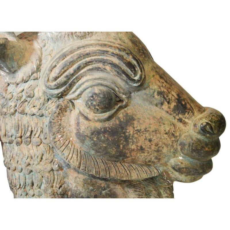 Bronze Rams Head-5. Asian &amp; Chinese Furniture, Art, Antiques, Vintage Home Décor for sale at FEA Home