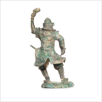 Bronze Warrior Holding Fan
