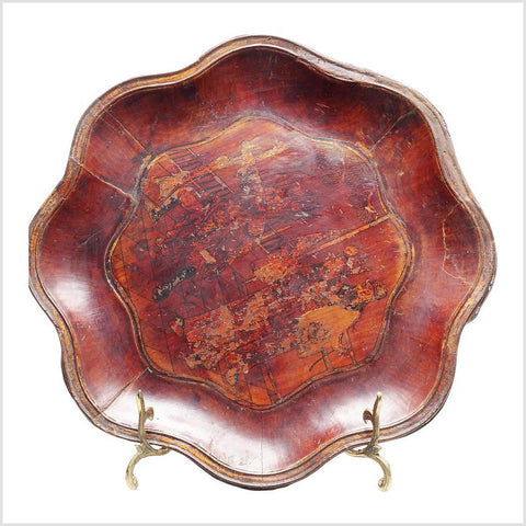 Brown Wooden Platter-YN2412-1. Asian & Chinese Furniture, Art, Antiques, Vintage Home Décor for sale at FEA Home