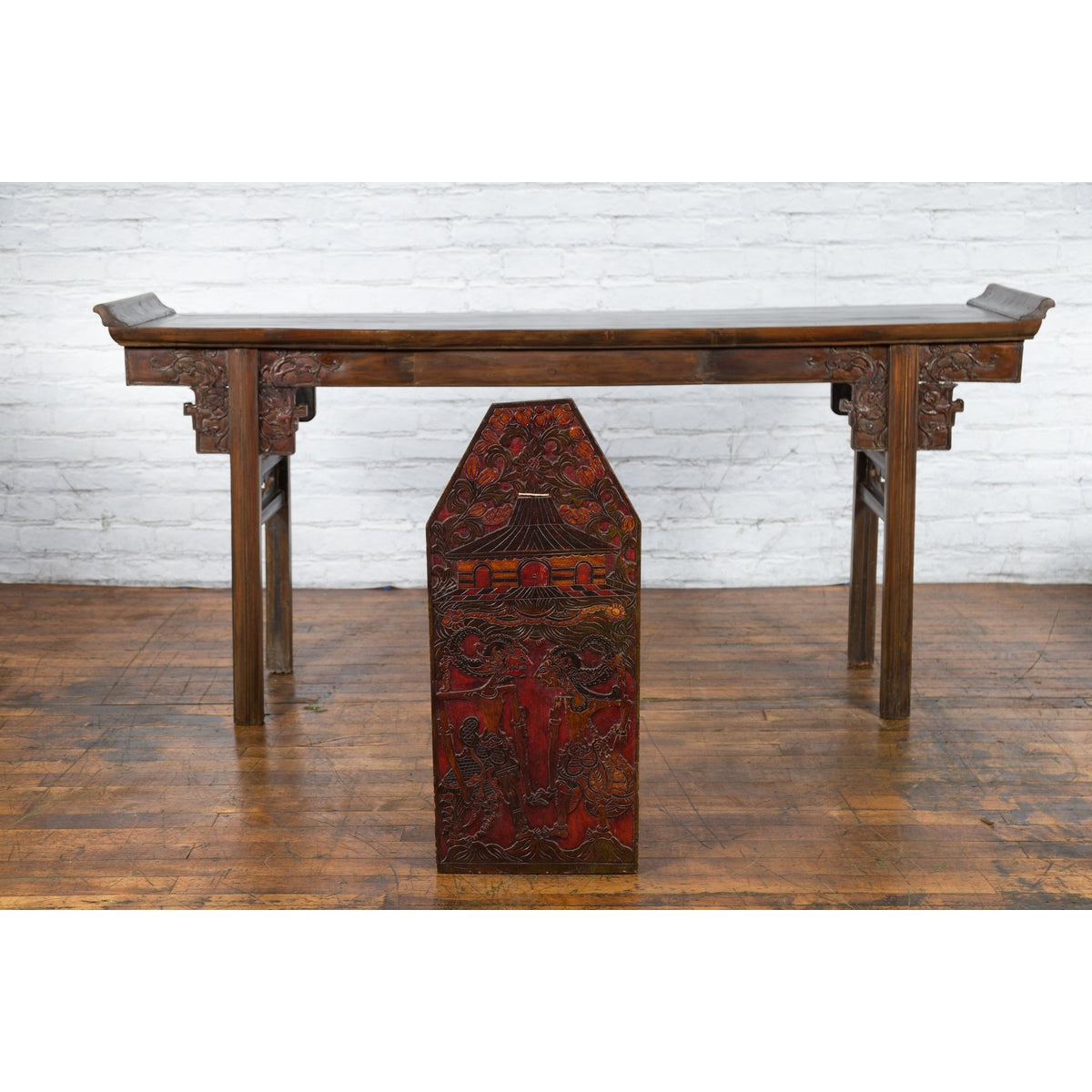 Burmese 19th Century Hand-Carved and Painted Wooden Puppet Show Sign-11. Asian &amp; Chinese Furniture, Art, Antiques, Vintage Home Décor for sale at FEA Home