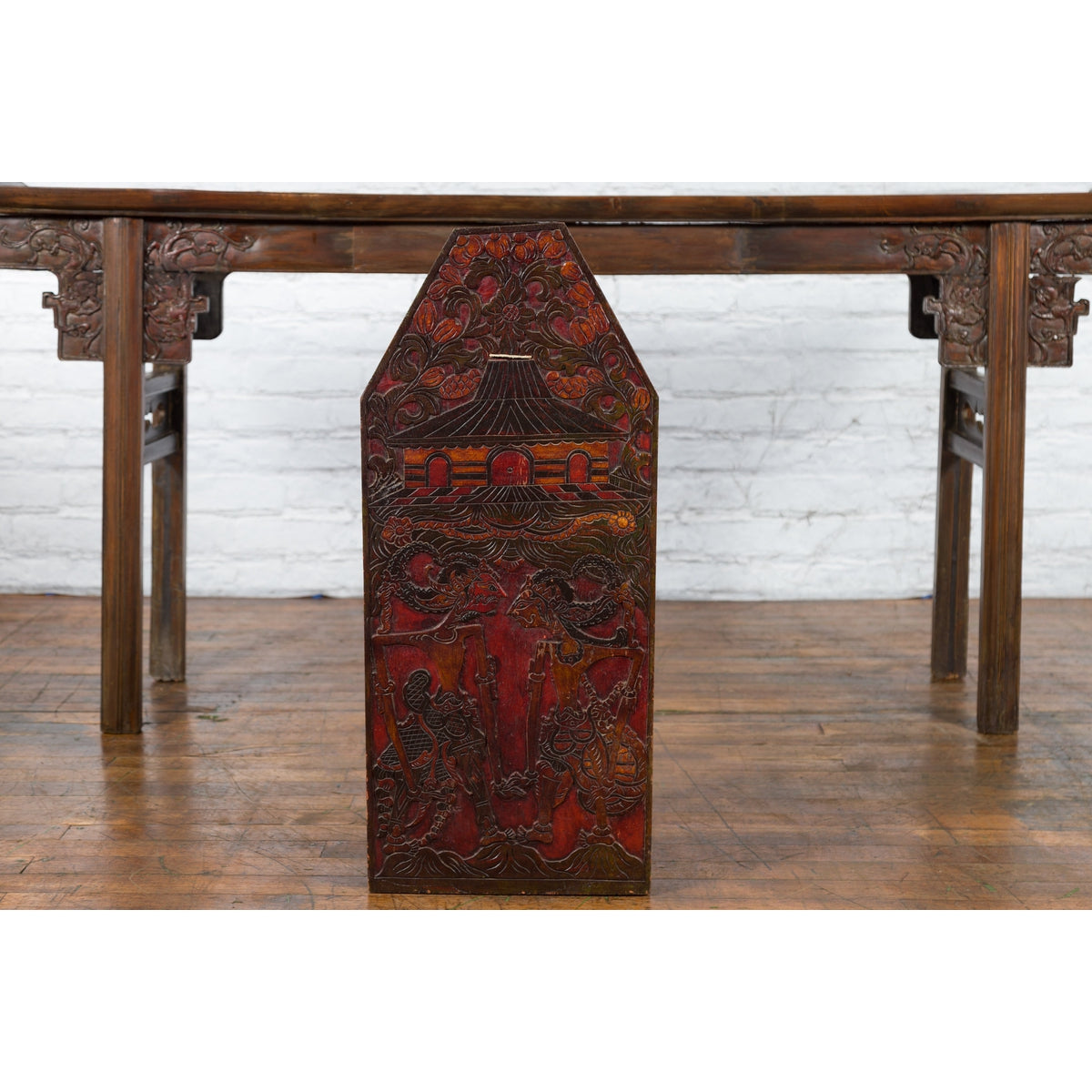 Burmese 19th Century Hand-Carved and Painted Wooden Puppet Show Sign-13. Asian &amp; Chinese Furniture, Art, Antiques, Vintage Home Décor for sale at FEA Home